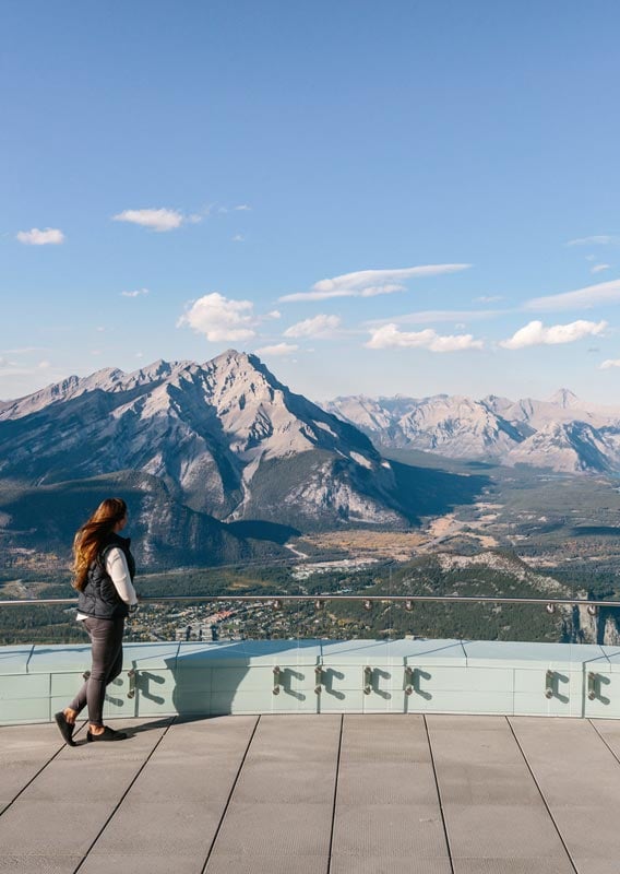 View of Banff from the top of the Banff Gondola