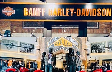 A Harley-Davidson shop interior.