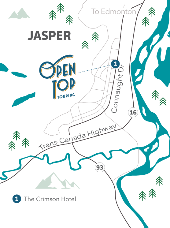 Map showing the location of The Crimson Hotel