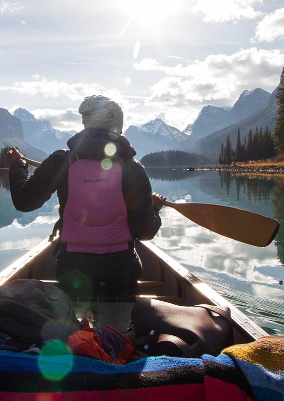 Canoeing at Maligne Lake