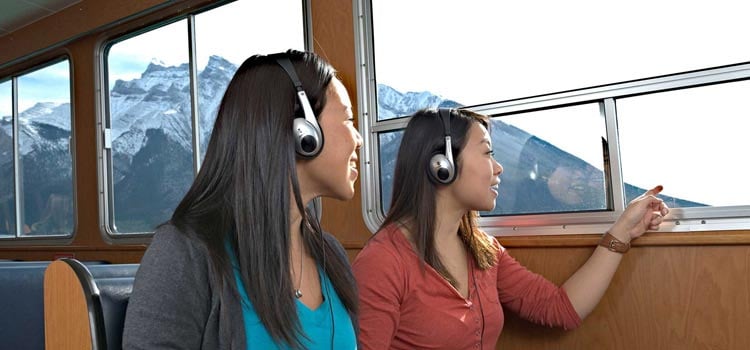 Inside the Banff Lake Cruise boat