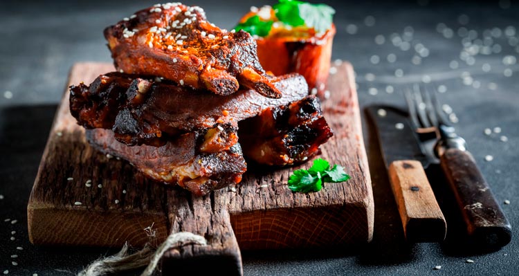 A platter of smokehouse meat