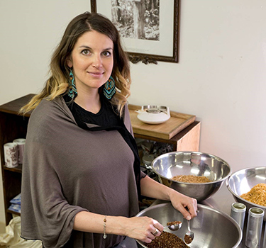 Jolene Brewster mixes tea