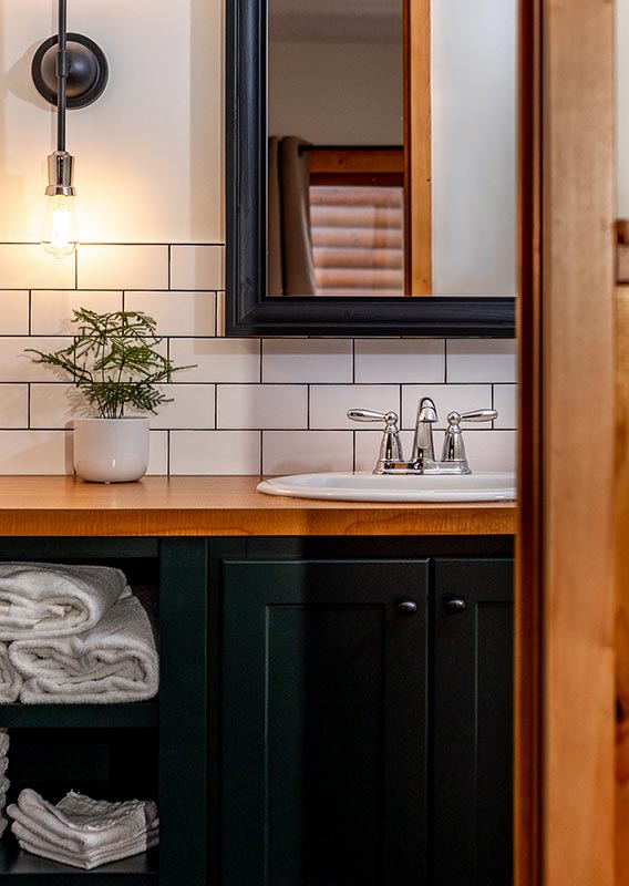 Pioneer cabins interior restroom.