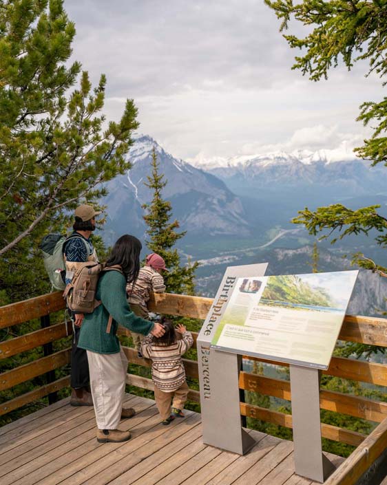 Family taking in the view at Sulphur Mountain