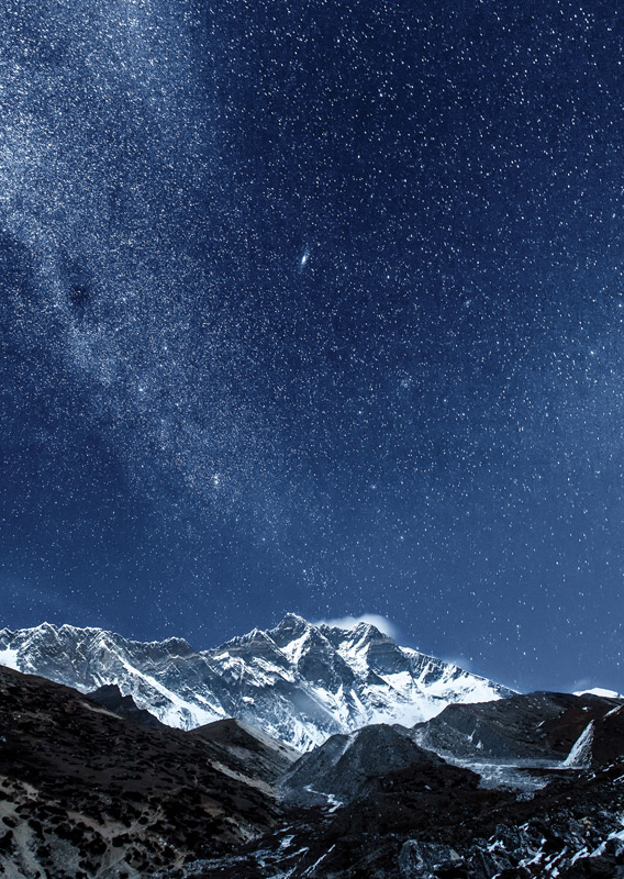 Whistlers Mountain beneath a starry sky
