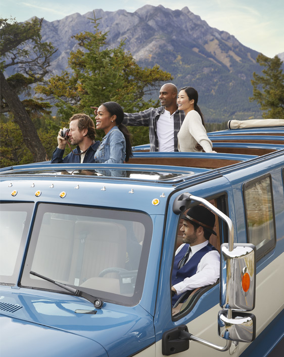 A group of people taking in the view during an Open Top Tour