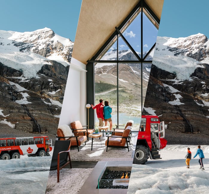 Family enjoying the Jasper Icefield Adventure
