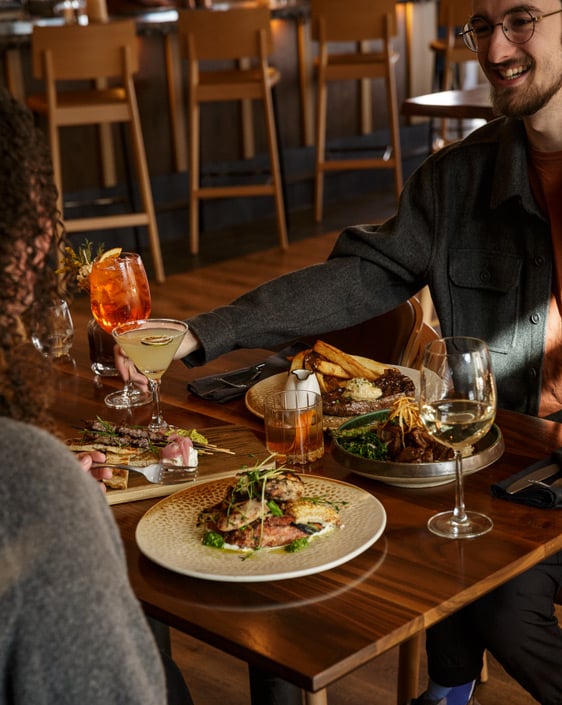 Two people dining at Terra restaurant