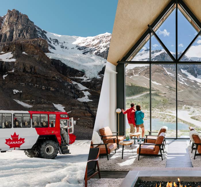 Family enjoying the Jasper Icefield Adventure