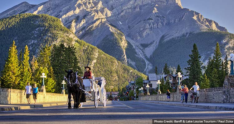Horse-drawn carriage on Banff Avenue