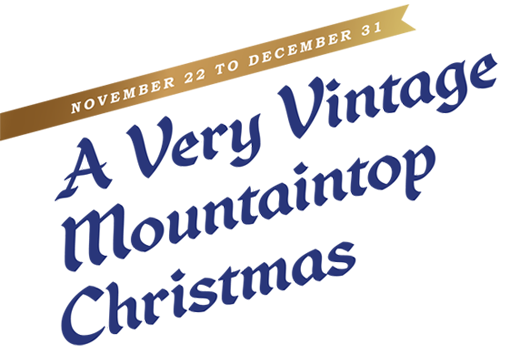 Santa standing on the rooftop observation deck at the Banff Gondola