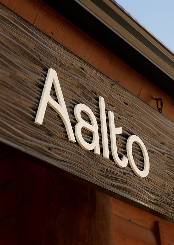 Sign for Aalto restaurant.