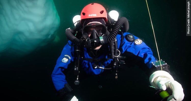 Alan Keller during a winter dive
